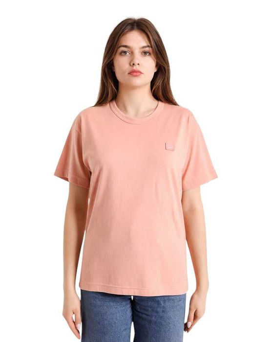 Футболка Acne Studios T-Shirt With Ellison Face Patch Navy \ Black \ Beige \ Pink \ Purple