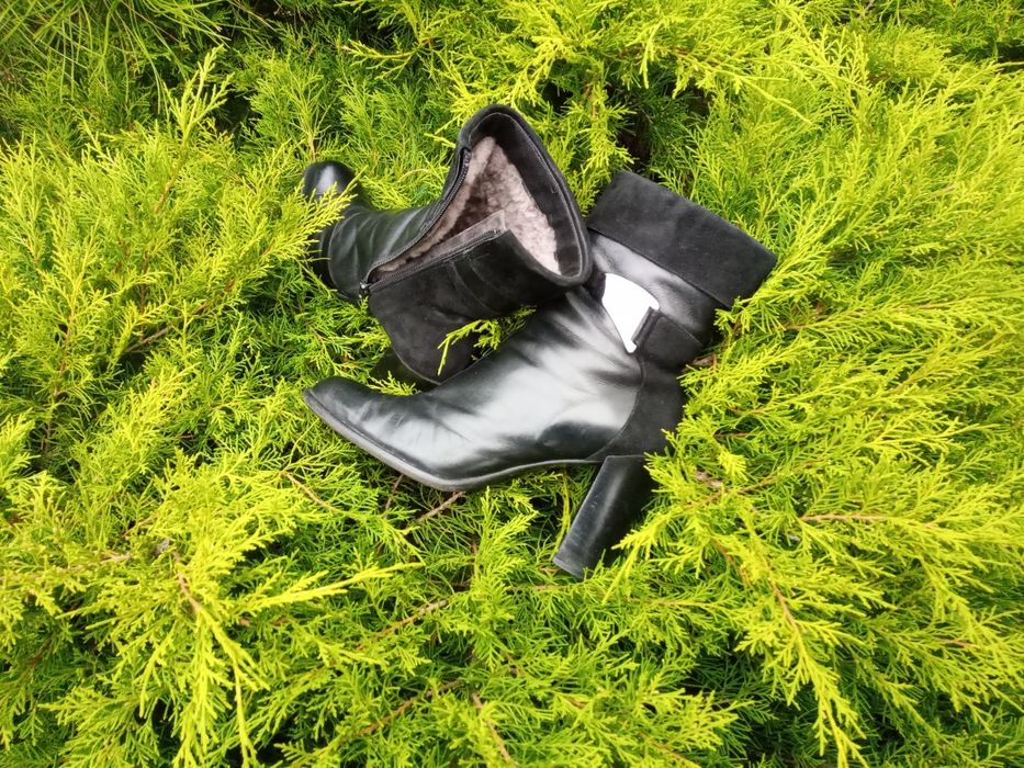 фирменные Итальянские полусапожки натуральная кожа на натуральном меху