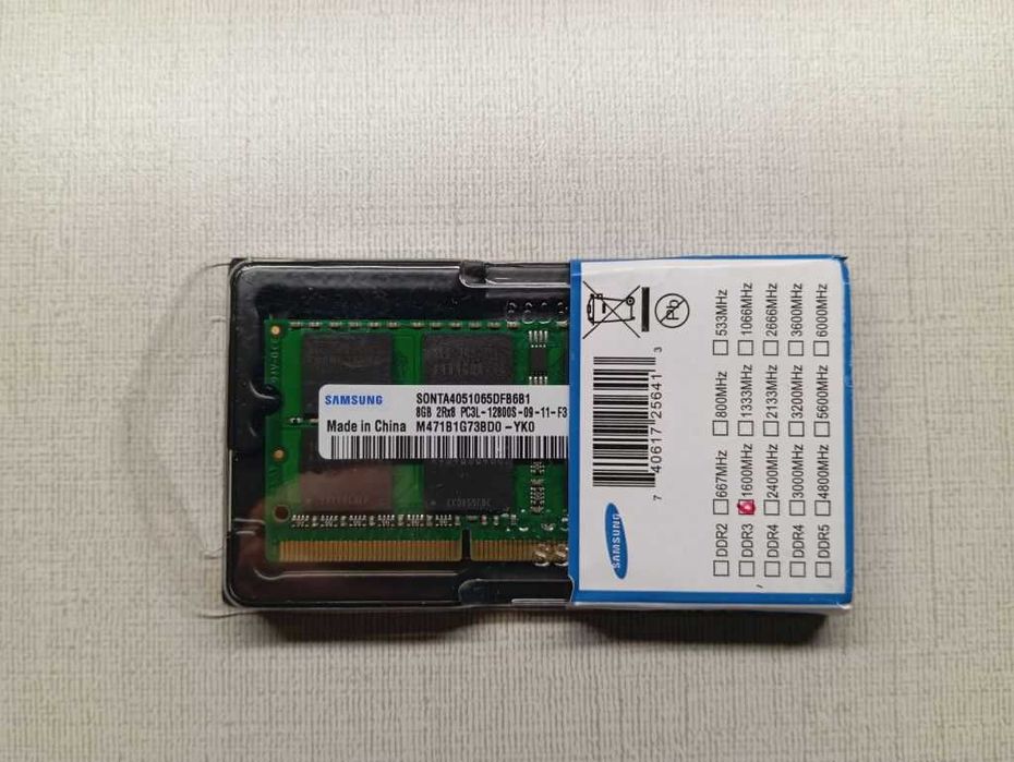 Samsung DDR3L 8GB 1600MHz SO-DIMM для ноутбука, нова