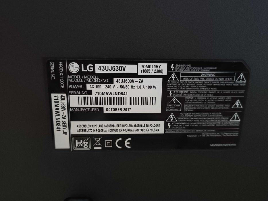 Televisão LG 43'' 43UJ630V