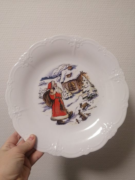 Посуда новогодняя, фарфор, ручная роспись