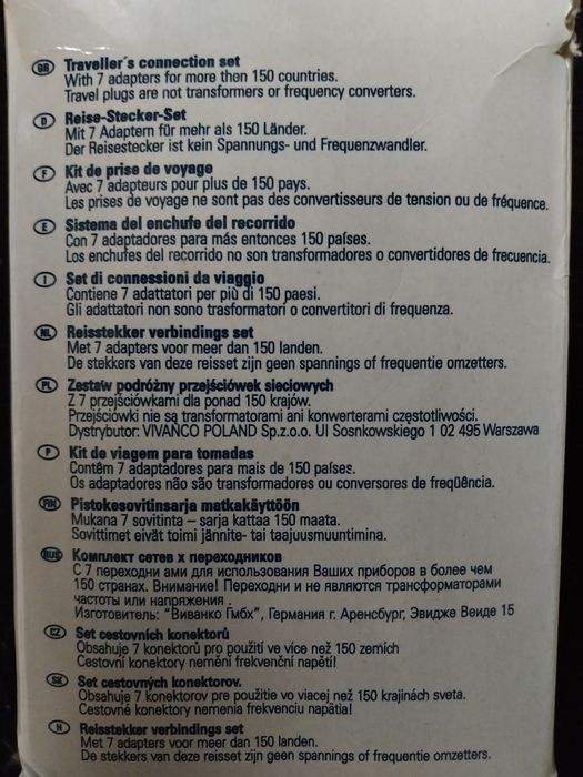 Kit de viagem para tomadas