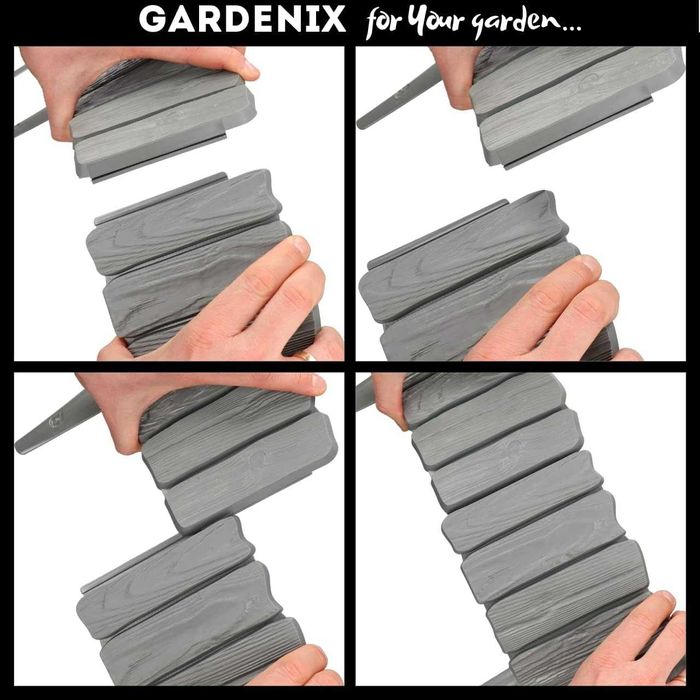 огорожа GARDENIX 2,3 м для клумби з ефектом деревини Окантовка газону