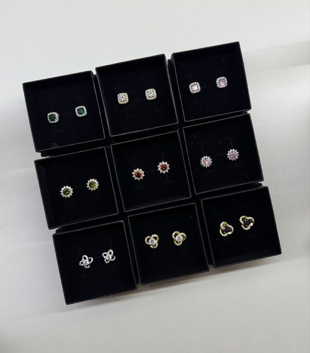 Kolczyki wkrętki ze stali różne rozdaje sztyfty duży zestaw damskie