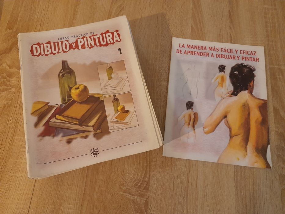 DVDs de curso de desenho e pintura + revistas, em espanhol