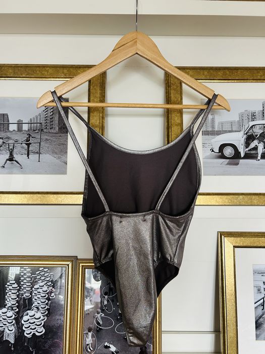 Srebrne body H&M Coachella HM bluzka top na ramiączkach XS 34