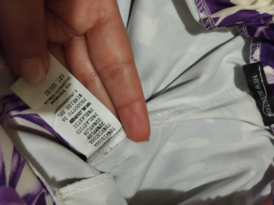 Calções estampado floral roxos novos