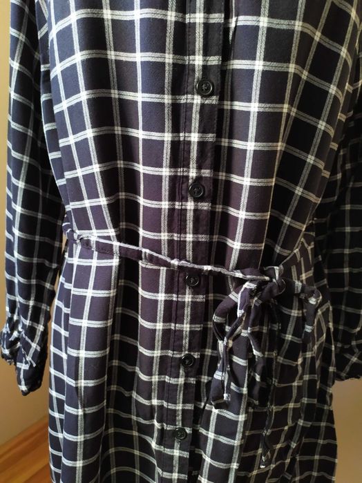 F&F sukienka koszulowa kratka paseczek 42