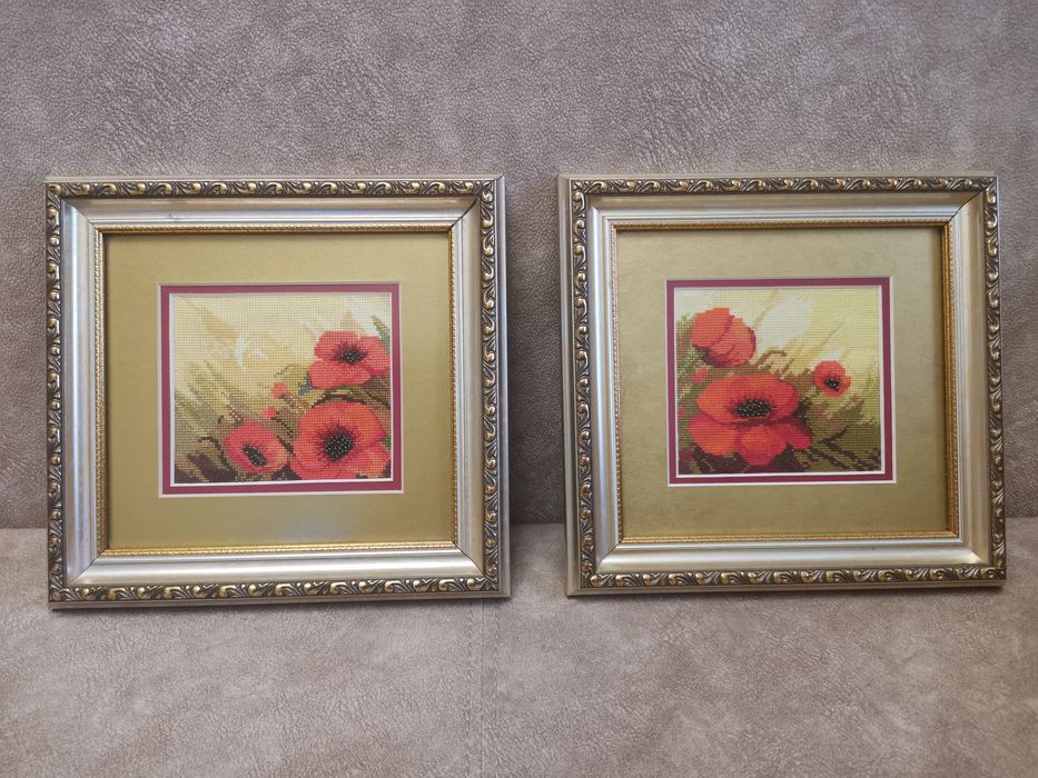 Триптих маки вишивка ручная работа