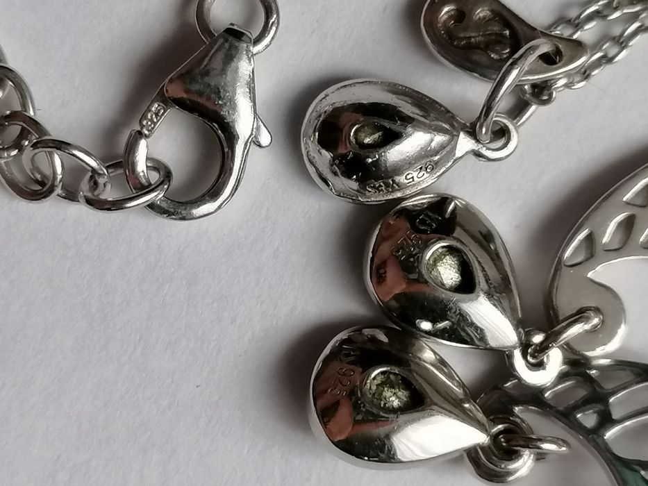 YES Pavoni Komplet naszyjnik kolczyki srebro kryształy