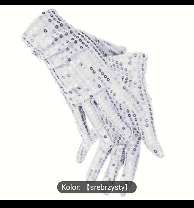 Rękawiczki z cekinami srebrne