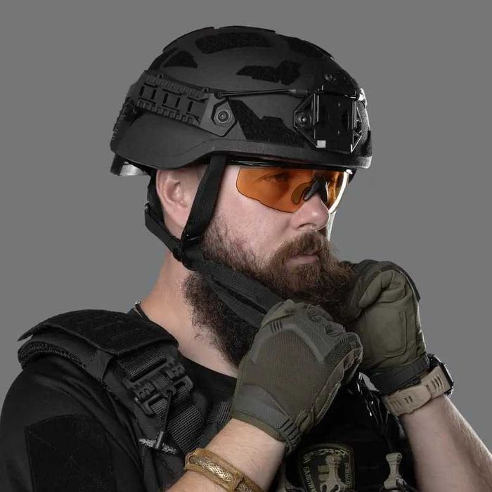 Кевларовий шолом ARCH Middle Cut (середнє вухо) Чорний ДСТУ Данія