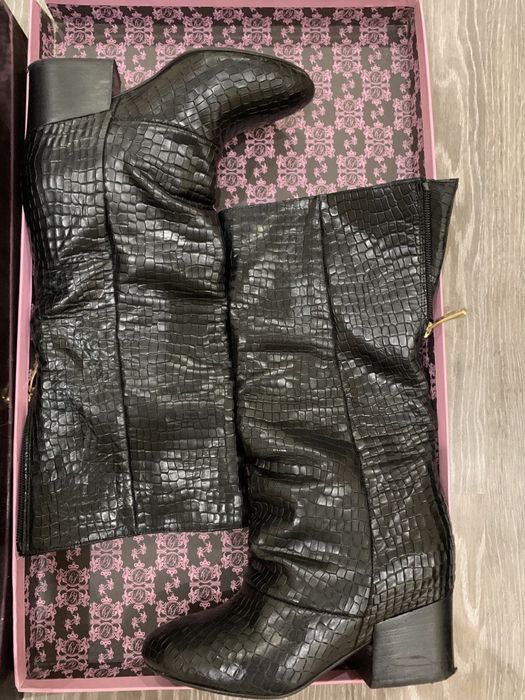 Высокие черные сапоги Lottini из натуральной кожи