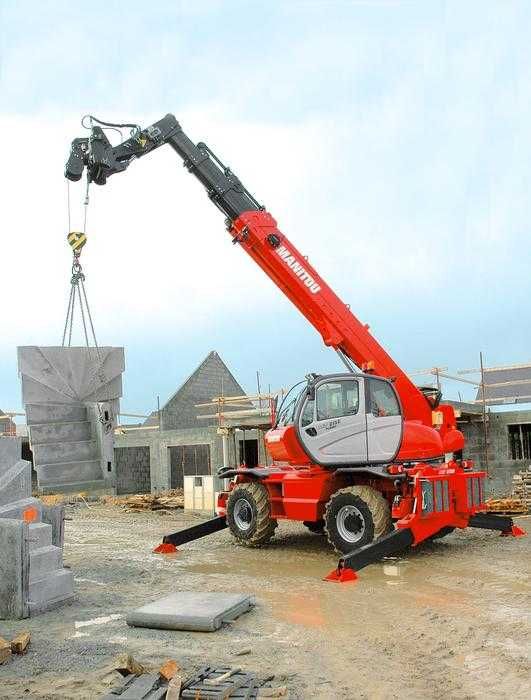 Usługi ładowarką MANITOU 21m Łyżka ,kosz, widły, wciągarka z hakiem
