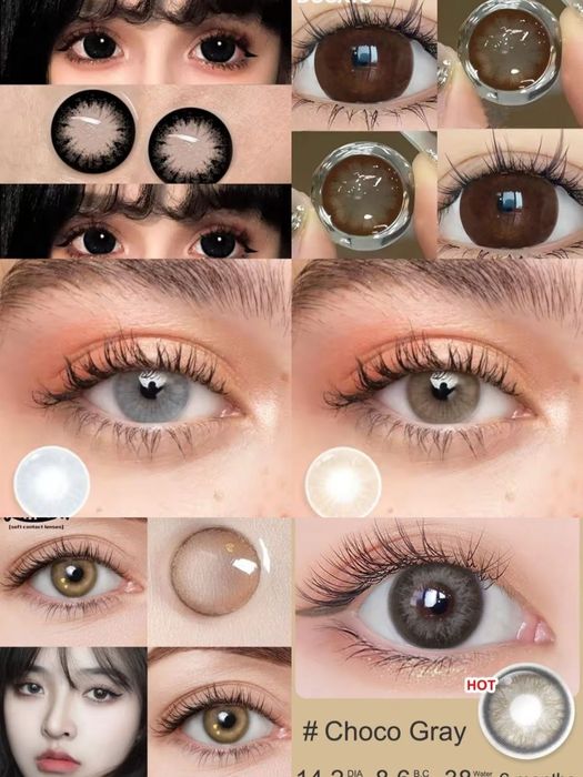 Кольорові лінзи для очей линзы для глаз черные карие коричневые серые