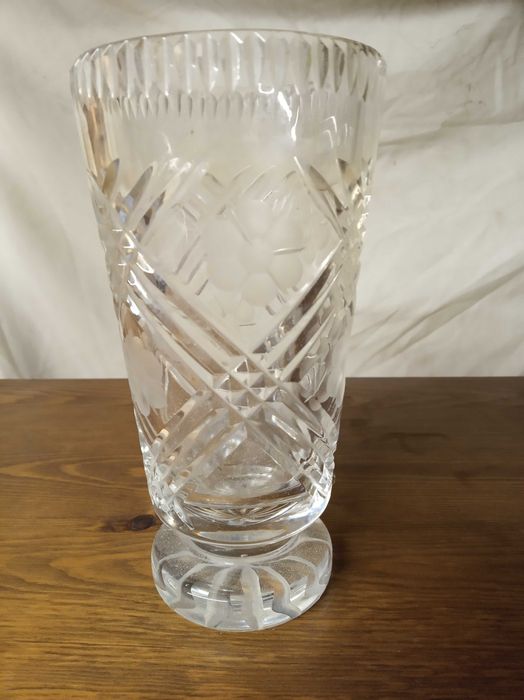 Wazonik kryształowy 20cm z PRL Ząbkowice