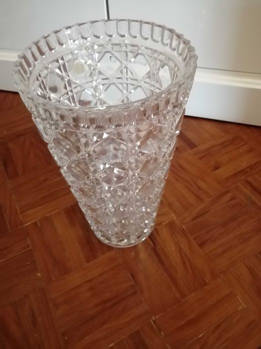 Vaso Floreira de cristal + Jara + Tampa (3 peças de Cristal)