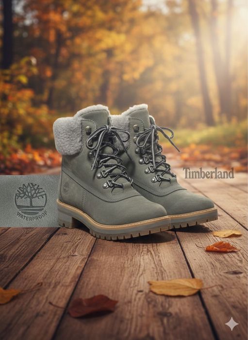 Bota Timberland cinzenta resistente a água