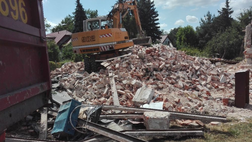 Rozbiórki wykopy wyburzenia piach ziemia kruszywo.