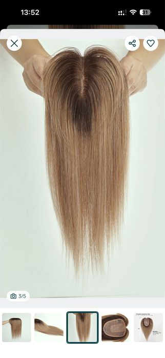 Blond topper wlosy naturalne ludzkie 10”