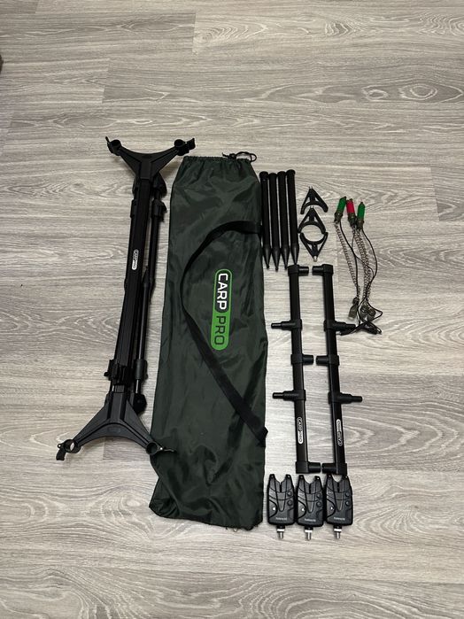 Карповий набір Carp Pro на 3 вудилища + сигналізатори + свінгери