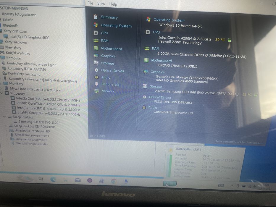 Lenovo G510, i5, SSD 250 GB, 8 GB RAM