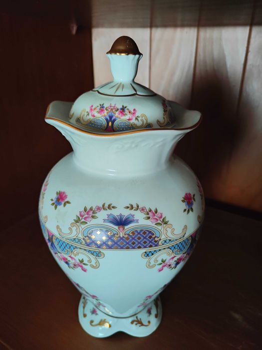 Conjunto bule/ chaleira Vizavi e pote porcelana Difer