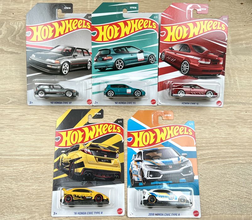 ひ*が様 Hot Wheels Civic Type R STH Hot Wheels HONDA CIVIC set Type-R zestaw 5szt Walmart