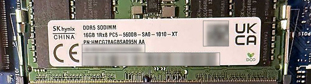 Оперативна пам'ять SK Hynix 32GB (2x16GB) DDR5-5600 SODIMM для ноутбука