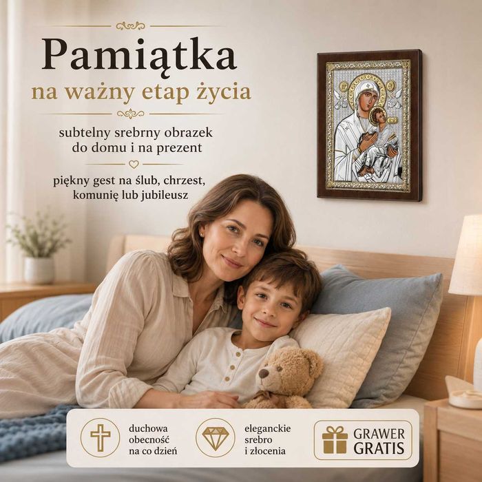 Ikona Matka Boska Nieustającej Pomocy 10 cm*12 cm
