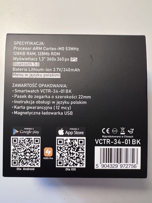 Smartwatch Vector VCTR-34-01 BK czarny