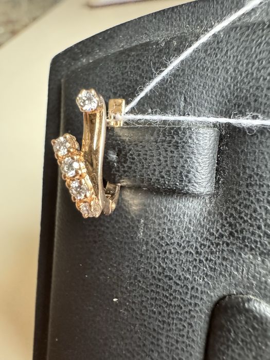 Золоті сережки 585 з діамантами (С9320)