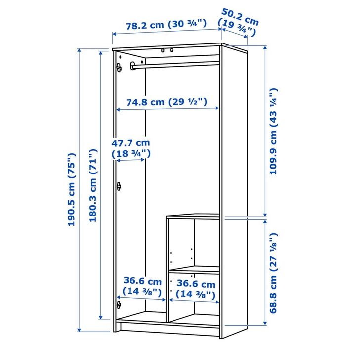 Roupeiro brimnes ikea 2 portas