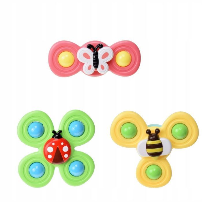 3 przyssawki sensoryczne grzechotka spinner me-042