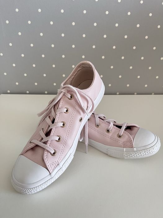Skórzane trampki Converse 23,5 pudrowy róż skóra naturalna