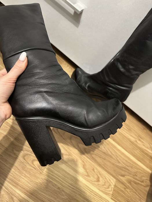 Ботфорти шкіряні