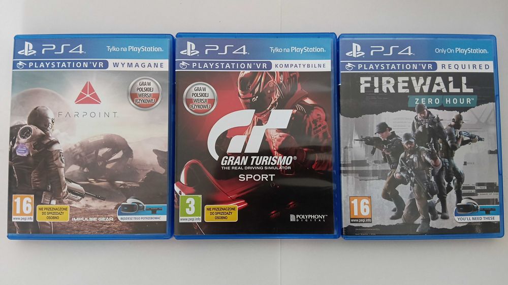 Gogle PSVR do Playstation 4 + Dwie różdżki + Kontroler AIM + 3 Gry