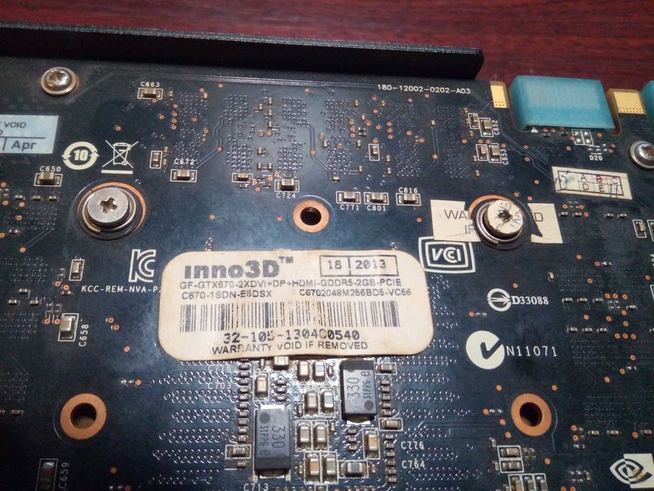 Видеокарта GeForce 670 2Gb 256Bt