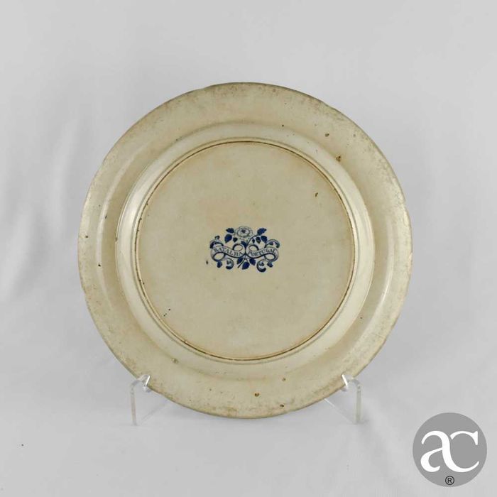 Prato faiança inglesa Staffordshire, dec. Mosteiro da Batalha, séc XIX