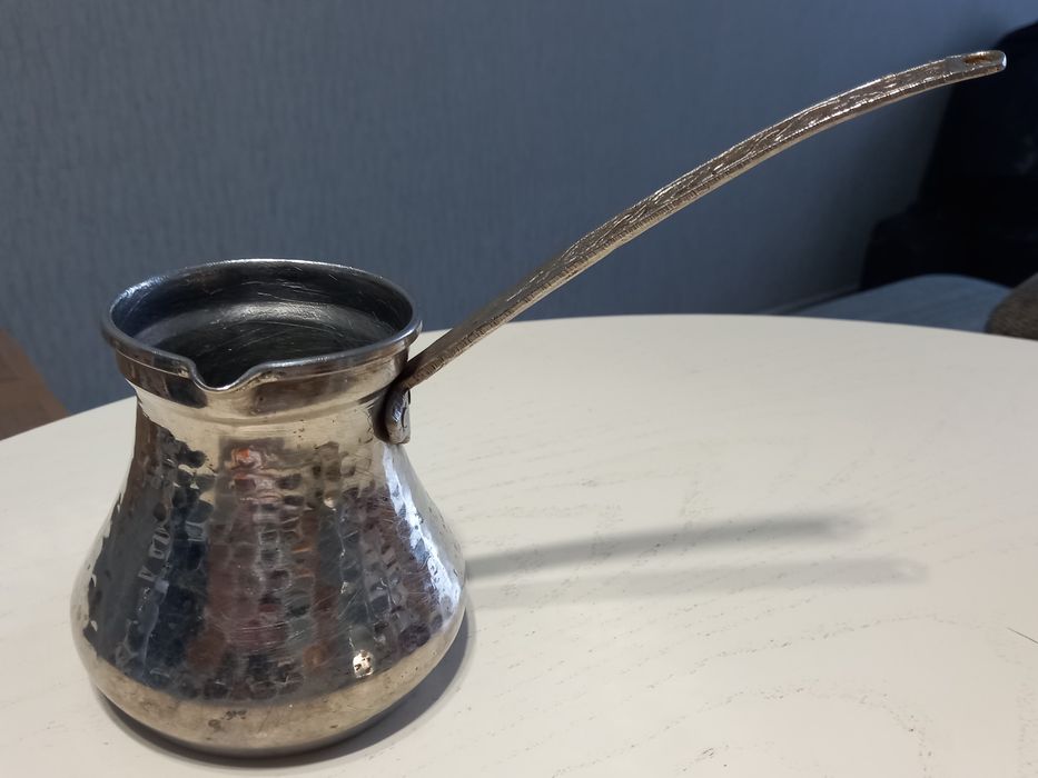 Турка Джезва Медная в хроме Подогрев для еды Раритет Винтаж Гарантия