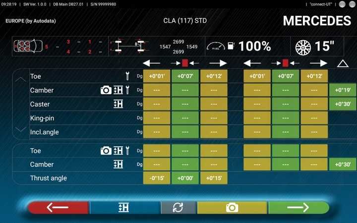 Geometria do kół CCD Ravaglioli TD2.0 WiFi 3P podnośnik dwukolumnowy