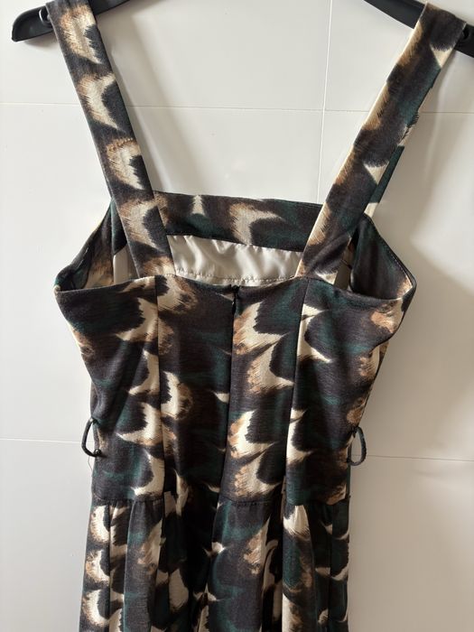 Vestido Mango Alças forrado castanho