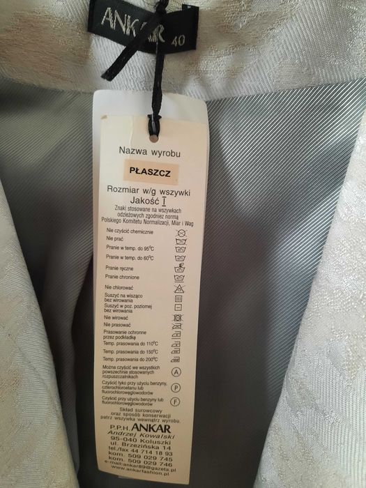 Nowy,elegancki płaszczyk wiosenny