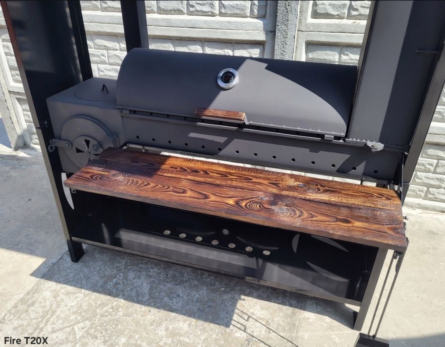 • 4мм! ПОСИЛЕНИЙ Мангал 4в1 з Дахом/Кришею, Коптильня та Піч Під Казан