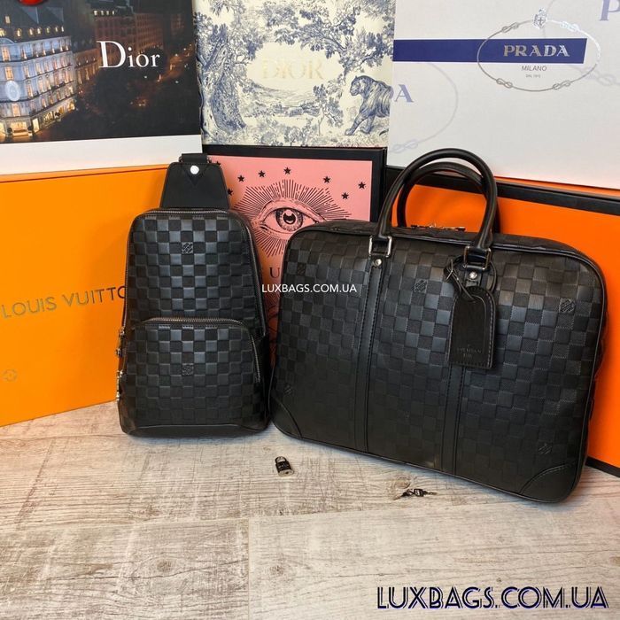 Мужской кожаный портфель Louis Vuitton Чоловічий шкіряний