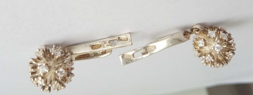 Сережки з каменями, Срібло 925 проба, вага 5,2 г