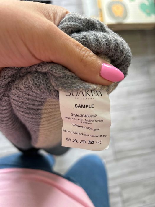 Sweter poncho tunika z golfem 100% wełna 38 M 10