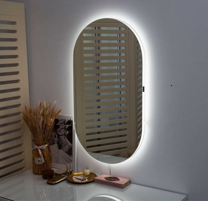 Дзеркало овальне лед підсвіткою для ванної Власне виробництво! Преміум