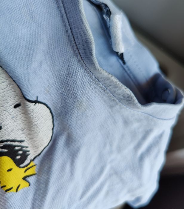 Niebieska bluzka lupilu długi rękaw 74/80 snoopy