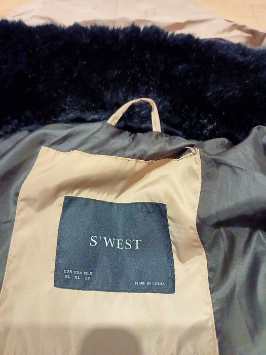 Kurtka zimowa damska S'WEST rozmiar XL stan idealny beżowy
